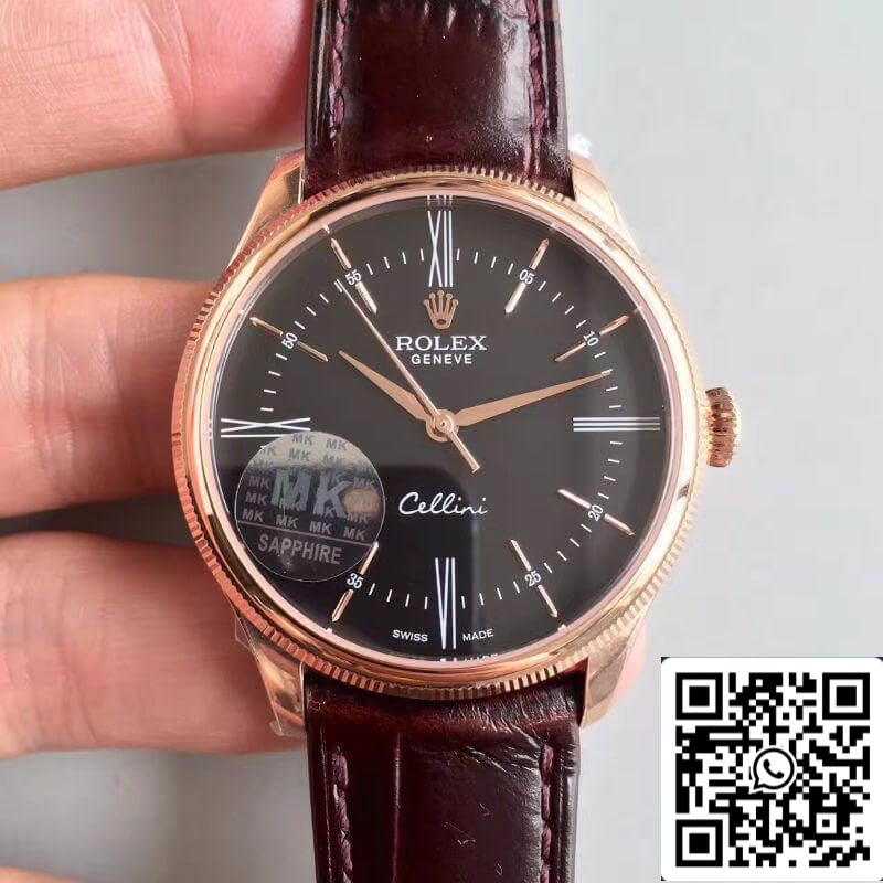 롤렉스 Cellini 50505 MKS 팩토리 1:1 Best 에디션 Swiss ETA3132 블랙 다이얼