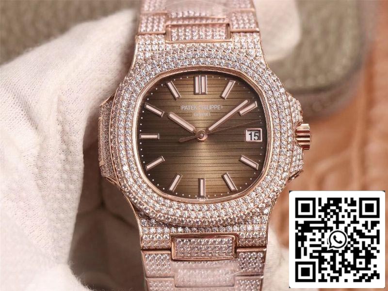파텍 필립 노틸러스 5719-10G 로즈 골드 Diamond 1:1 Best 에디션 R8 팩토리 Gradient 브라운 다이얼 Swiss Cal.324 S C