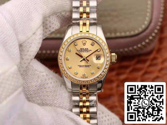 Rolex Lady Datejust 28MM 1:1 Best 에디션 Swiss NH05 Movement Plating 18K Gold Dial