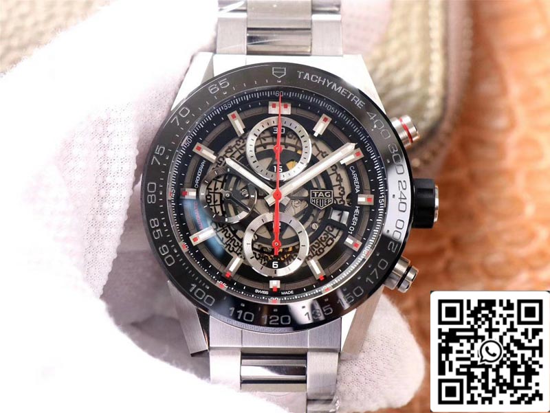 TAG Heuer Carrera CAR2A1W.BA0703 1:1 Best 에디션 XF 팩토리 블랙 다이얼 Swiss HEUER 01