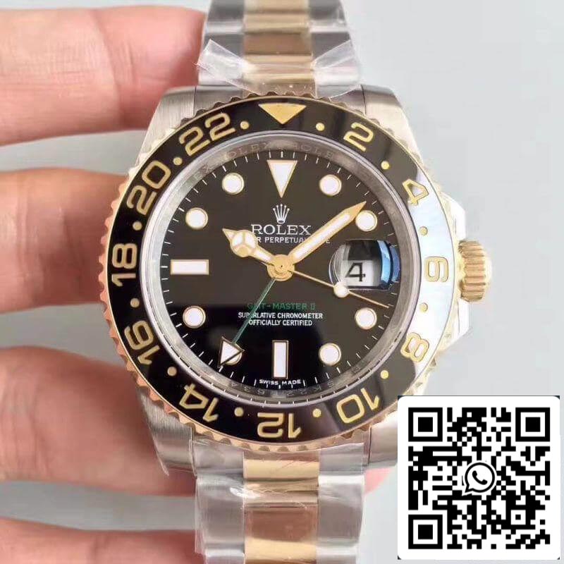 롤렉스 GMT-Master II 116713LN Noob 팩토리 Men Watches 1:1 Best 에디션 Swiss ETA3186 Gold Wrapped