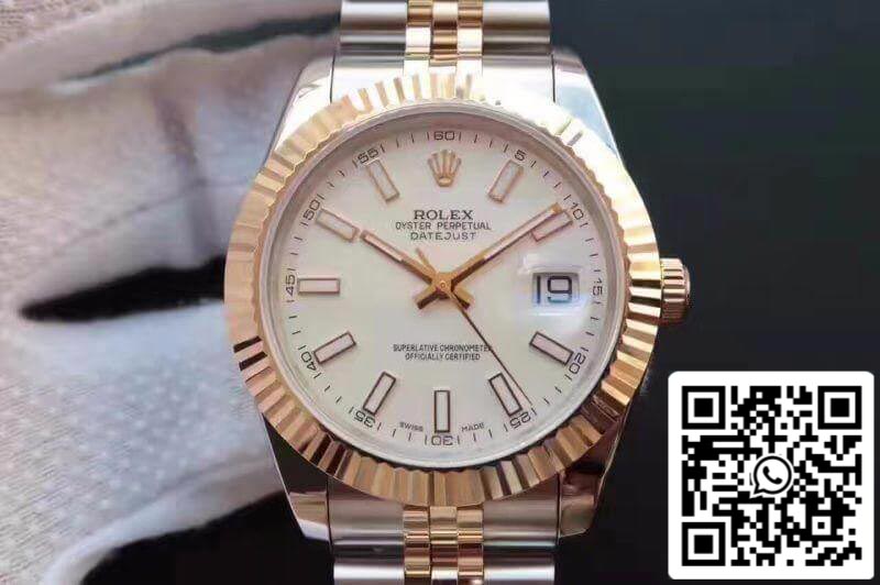 롤렉스 데이트저스트 41 126333-006 화이트 다이얼 1:1 Best 에디션 Swiss ETA2836-2 Gold Wrapped