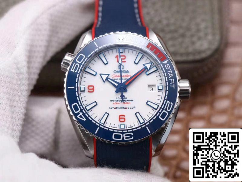 오메가 씨마스터 Planet Ocean 36th America’s Cup 리미티드 에디션 1:1 Best 에디션 VS 팩토리 화이트 다이얼 Swiss ETA8900