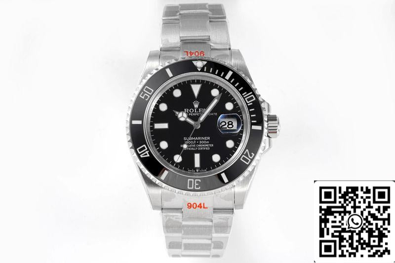 عرض التاريخ M126610LN-0001 41MM 1:1 Best ROF 팩토리 블랙 다이얼 Swiss ETA2824
