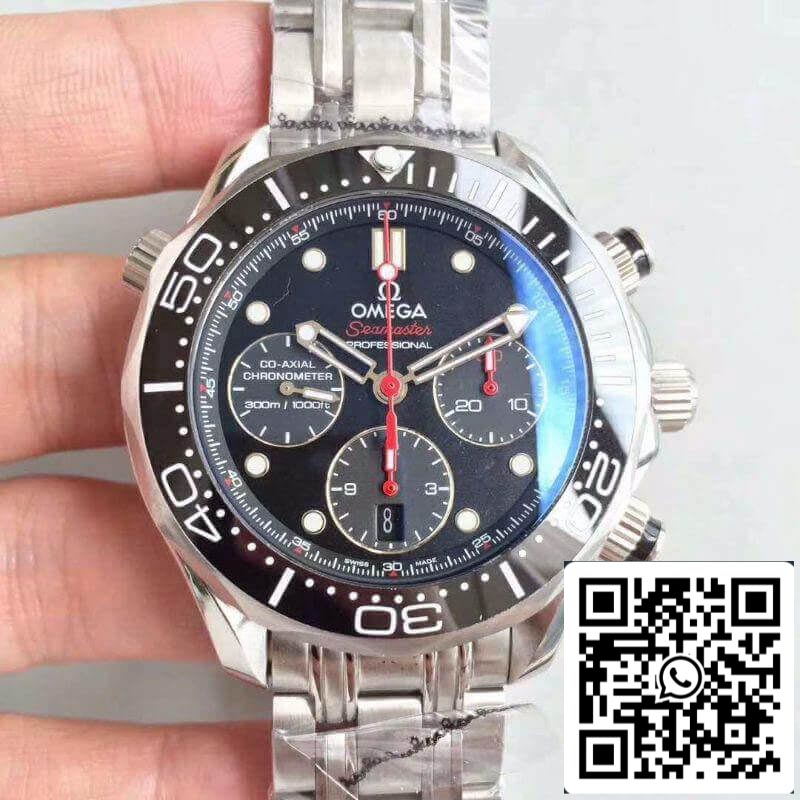 Omega Seamaster Diver 300M 크로노그래프 212.30.44.50.01.001 Mechanical Watches 1:1 Best 에디션 Swiss ETA7753 블랙 다이얼