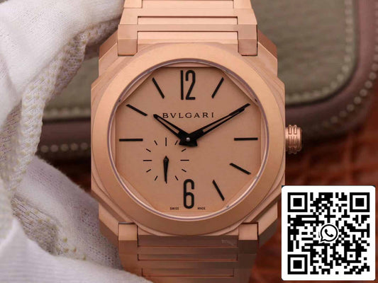 Bvlgari Octo Finissimo 102912 1:1 Best 에디션 BV 팩토리 로즈 골드 Циферблат
