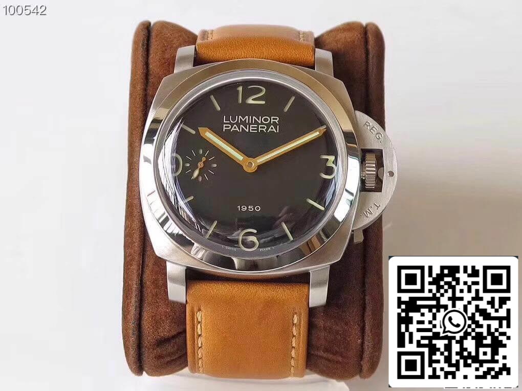 Panerai Luminor 1950 PAM127 ZF 팩토리 1:1 Best 에디션 Swiss ETA A6497 브라운 Soft Tan 가죽 스트랩