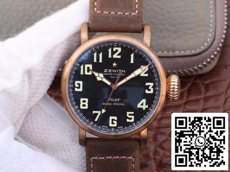 Zenith Pilot Type 20 Extra XF 팩토리 Mechanical Watches 1:1 Best 에디션 Swiss ETA2824-2 블랙 다이얼