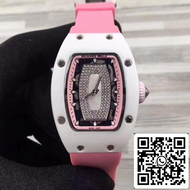Richard Mille RM07 1:1 Best 에디션 Swiss ETA6T51 Red Dial with Diamonds