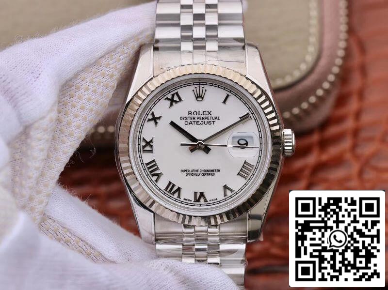 Rolex Datejust 116234 36mm AR 팩토리 1:1 Best 에디션 Swiss ETA3135 화이트 다이얼