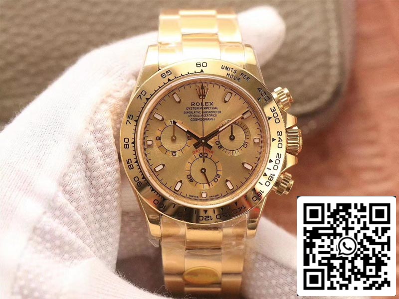 롤렉스 데이토나 Cosmograph M116508-0003 1:1 Best 에디션 Noob 팩토리 Gold Dial Swiss ETA4130