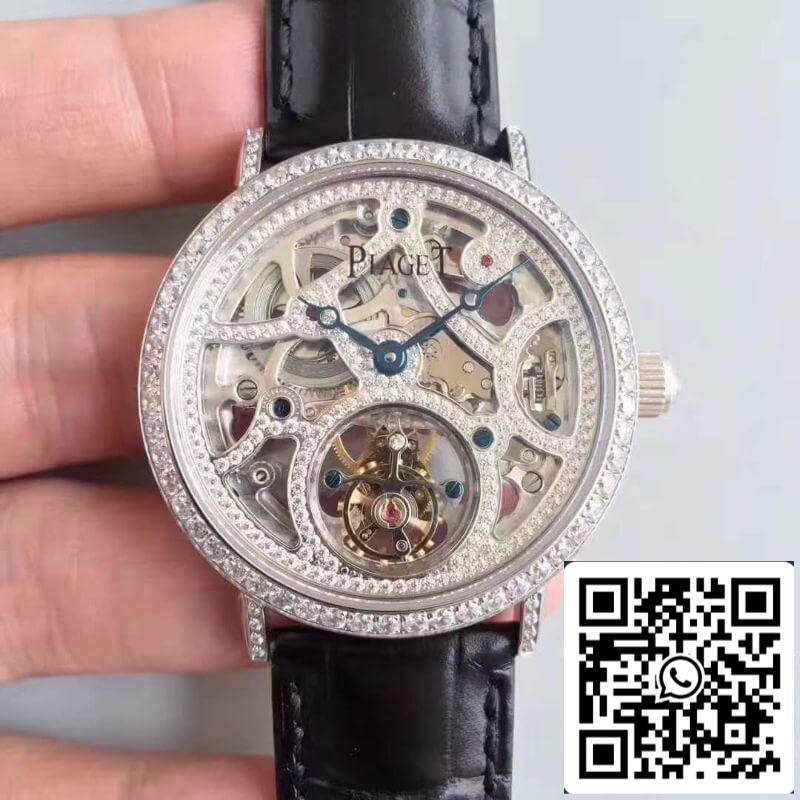 Piaget High-grade Jewelry Mechanical Watches 1:1 Best 에디션 SWISS 투르비용 Crocodile 가죽 스트랩
