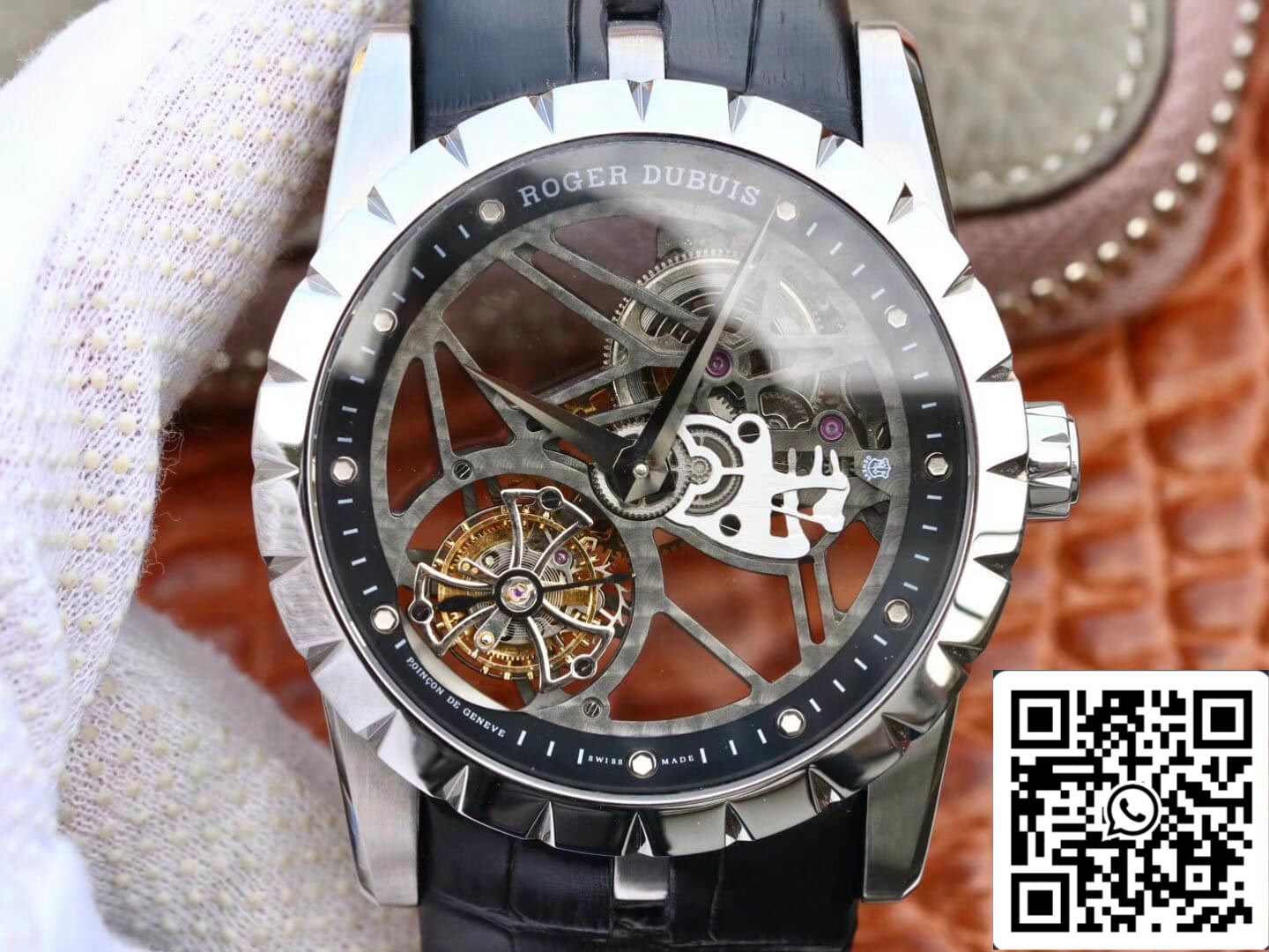 Roger Dubuis Excalibur RDDBEX0393 1:1 Best 에디션 JB 팩토리 투르비용 Skeleton Dial