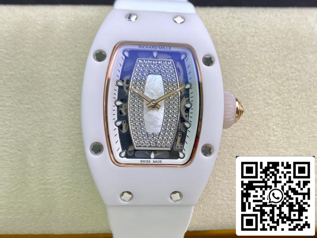 Richard Mille RM 07-01 1:1 Best 에디션 RM 팩토리 세라믹 화이트 Strap