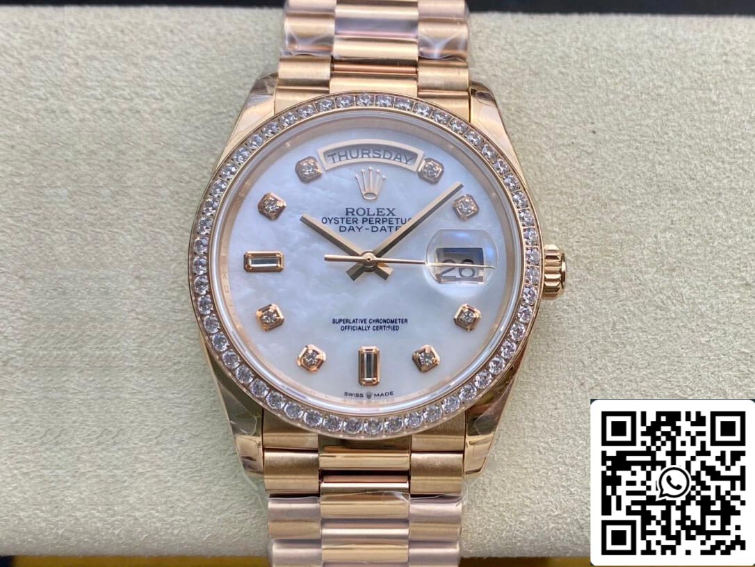 롤렉스 Day Date 128238 1:1 Best 에디션 EW 팩토리 V2 Diamond-set Bezel