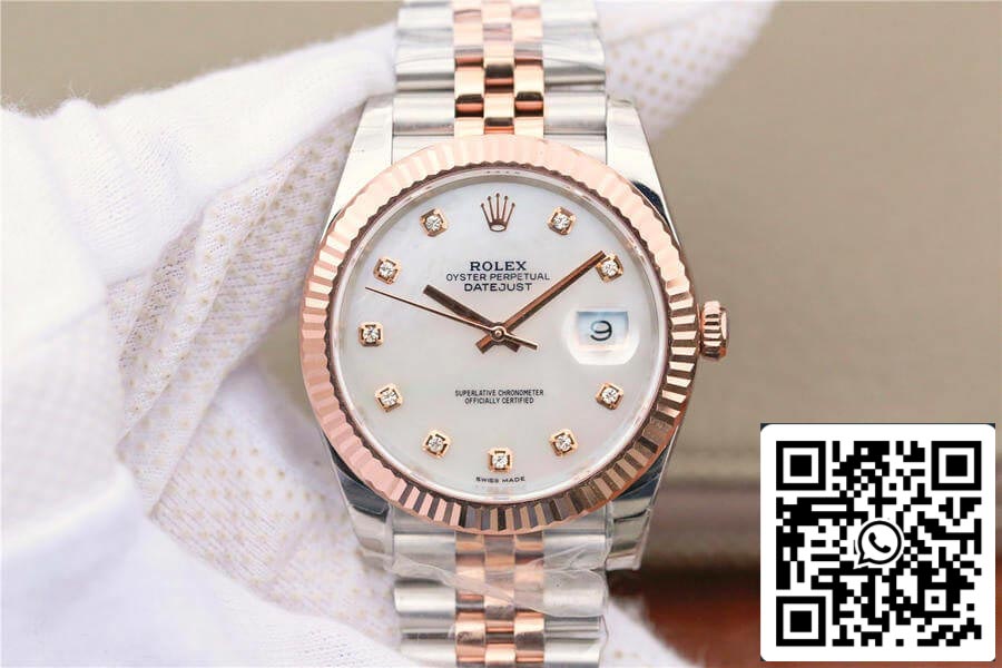 롤렉스 데이트저스트 M126331-0014 1:1 Best 에디션 EW 팩토리 로즈 골드 Mother-Of-Pearl Dial