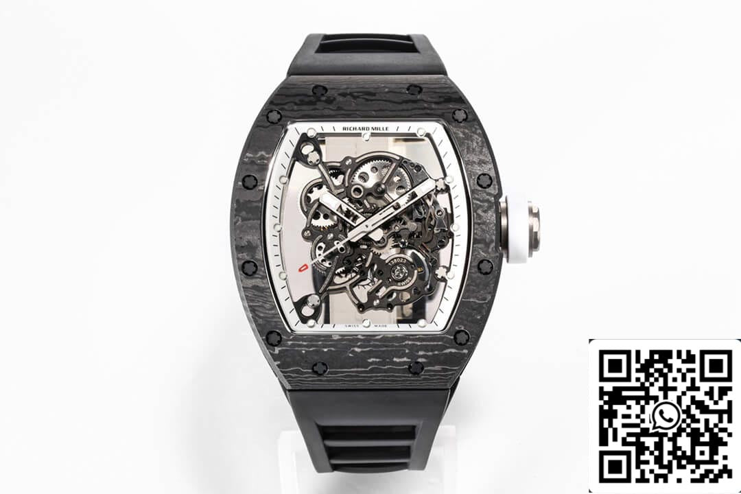 Richard Mille RM055 NTPT 1:1 Best 에디션 BBR 팩토리 블랙 Strap