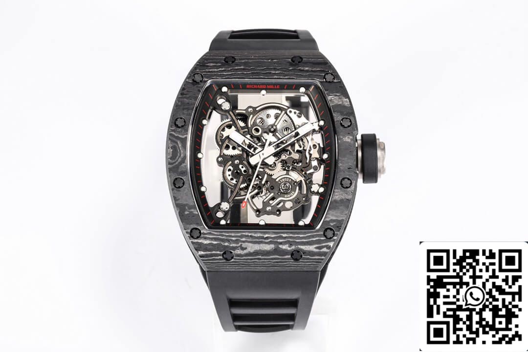 Richard Mille RM055 NTPT 1:1 Best 에디션 BBR 팩토리 블랙 Carbon Fiber Dial