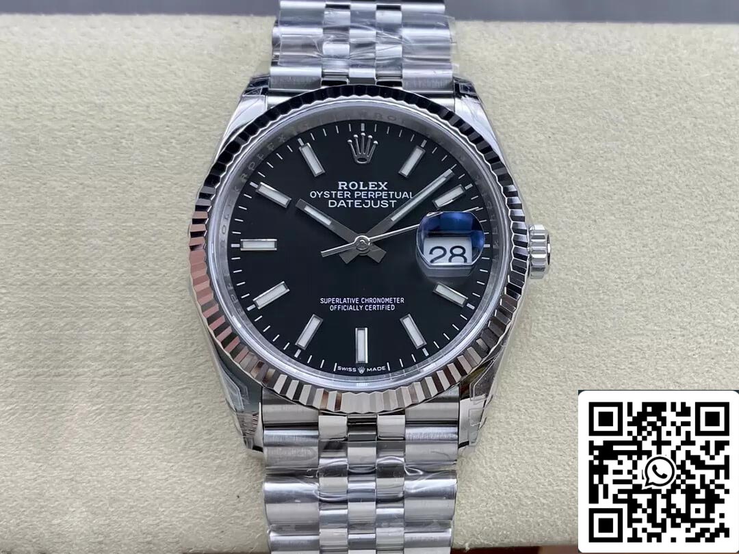 롤렉스 데이트저스트 M126234-0015 36MM 1:1 Best 에디션 VS 팩토리 블랙 다이얼