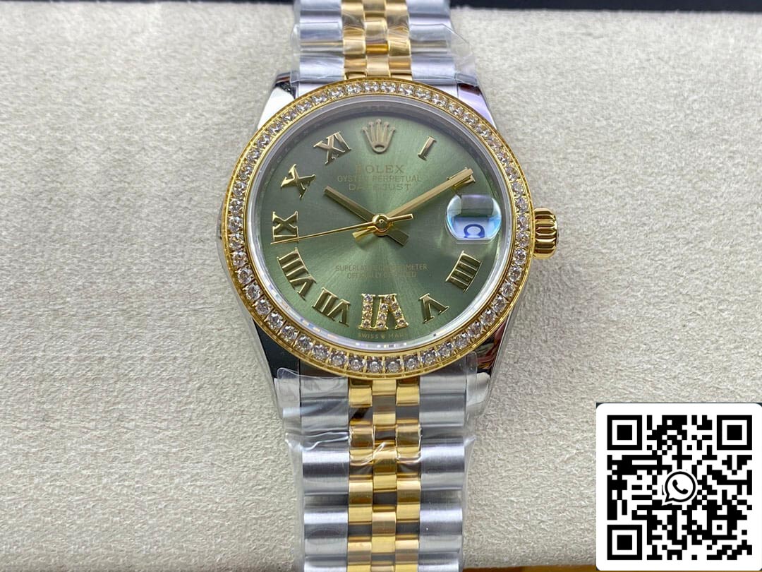 롤렉스 데이트저스트 M278383RBR-0016 31MM 1:1 Best 에디션 EW 팩토리 그린 다이얼