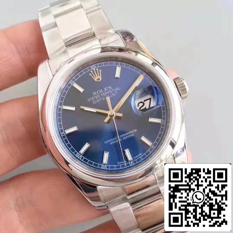 Rolex Datejust II 36mm 116200 AR 팩토리 블루 다이얼 1:1 Best 에디션 Swiss ETA3135