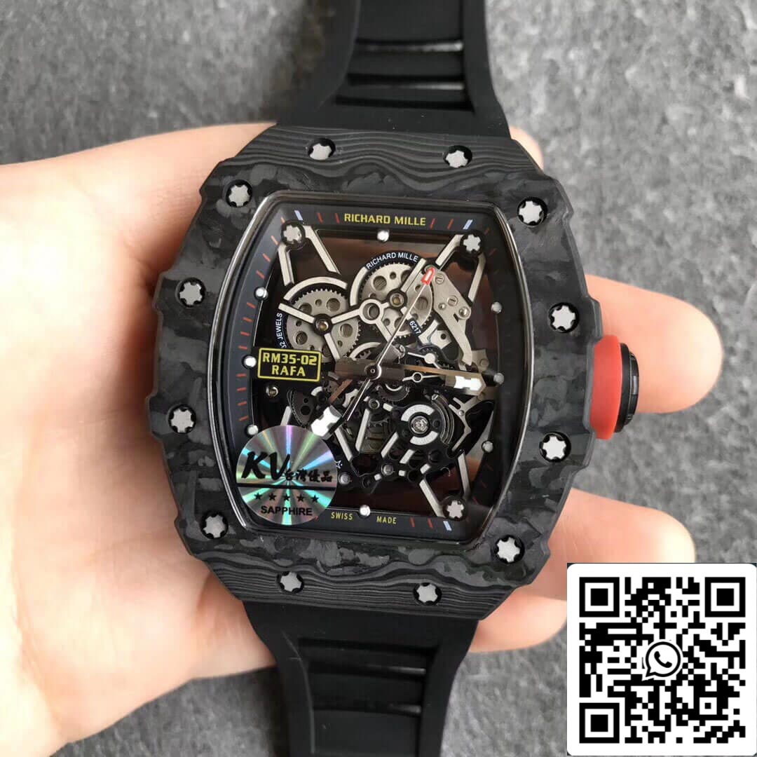 Richard Mille RM35-02 1:1 Best 에디션 KV 팩토리 V3 블랙 Strap