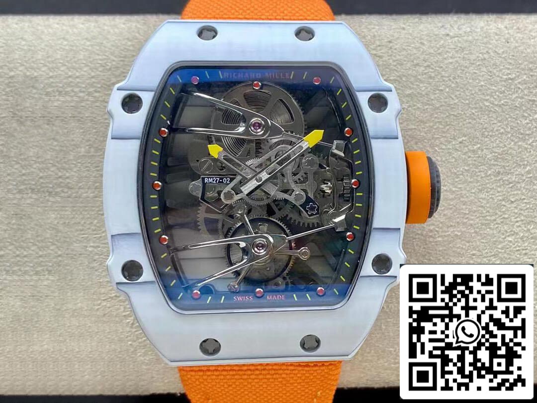 Richard Mille RM27-02 1:1 Best 에디션 RM 팩토리 Skeleton 투르비용 Orange Strap