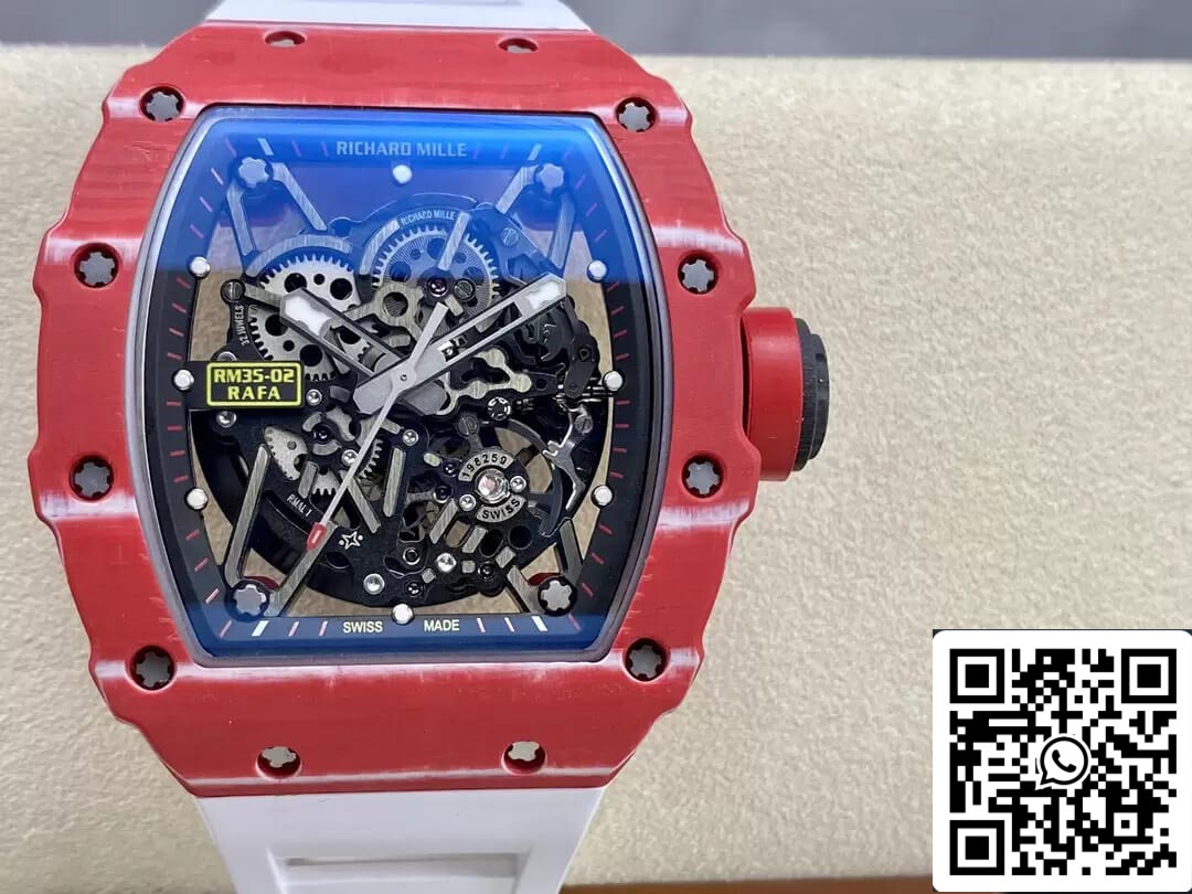 Richard Mille RM35-02 1:1 Best 에디션 T+ 팩토리 NTPT Carbon Fiber 화이트 Strap