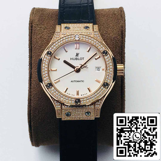 Hublot Classic Fusion 38MM 1:1 Best 에디션 HB 팩토리 Diamond 화이트 다이얼