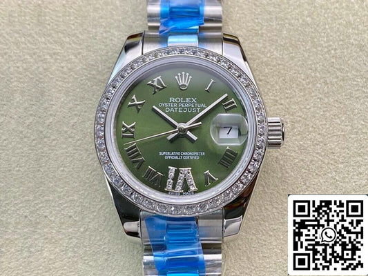 Rolex Datejust 28MM 1:1 Best 에디션 BP 팩토리 Diamond-set 그린 다이얼