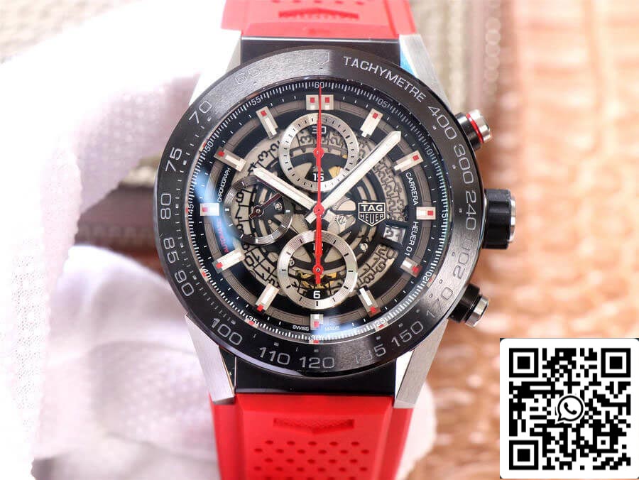 TAG Heuer Carrera CAR2A1Z.FT6050 1:1 Best 에디션 XF 팩토리 Red 러버 스트랩