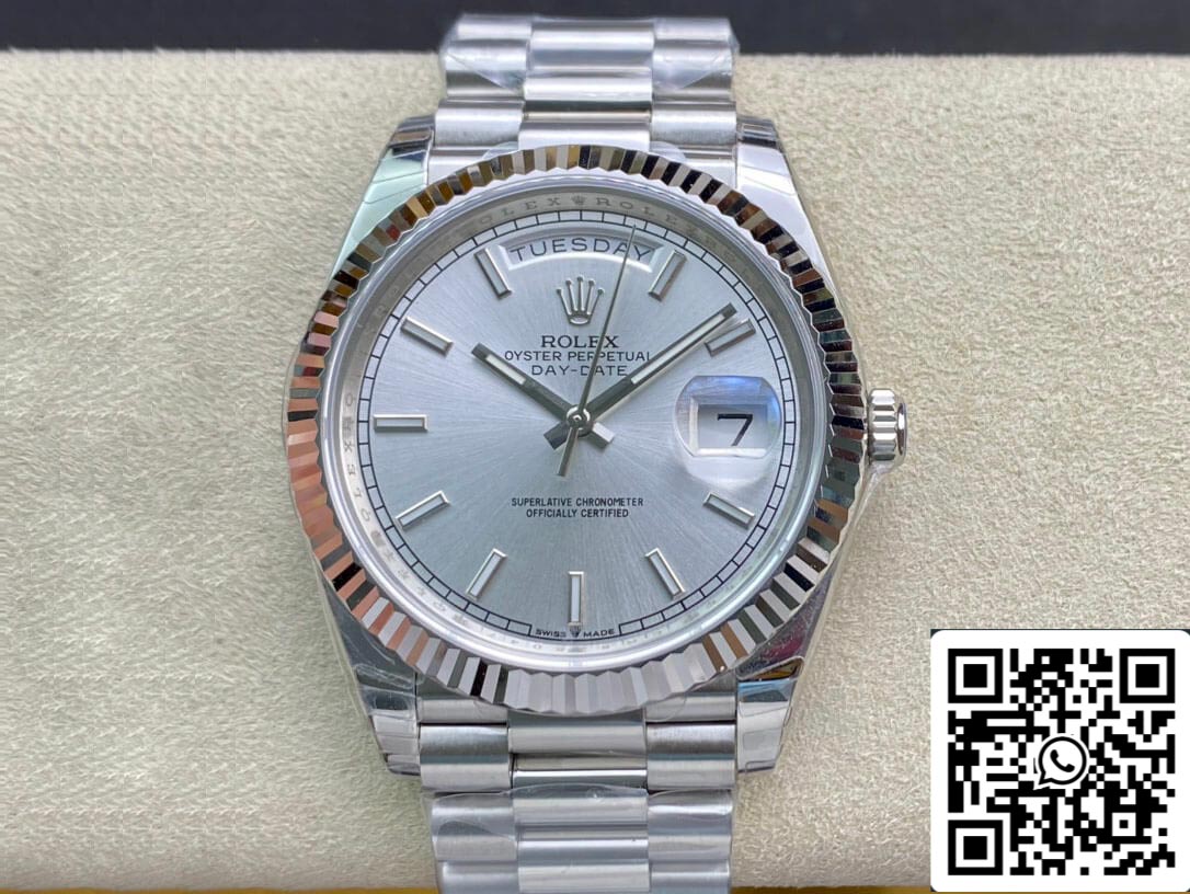 롤렉스 Day Date 40MM 1:1 Best 에디션 EW 팩토리 Silver Dial