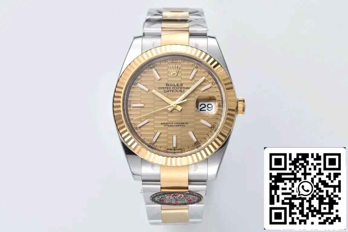롤렉스 데이트저스트 41MM M126333-0021 1:1 Best 에디션 Clean 팩토리 Gold Dial