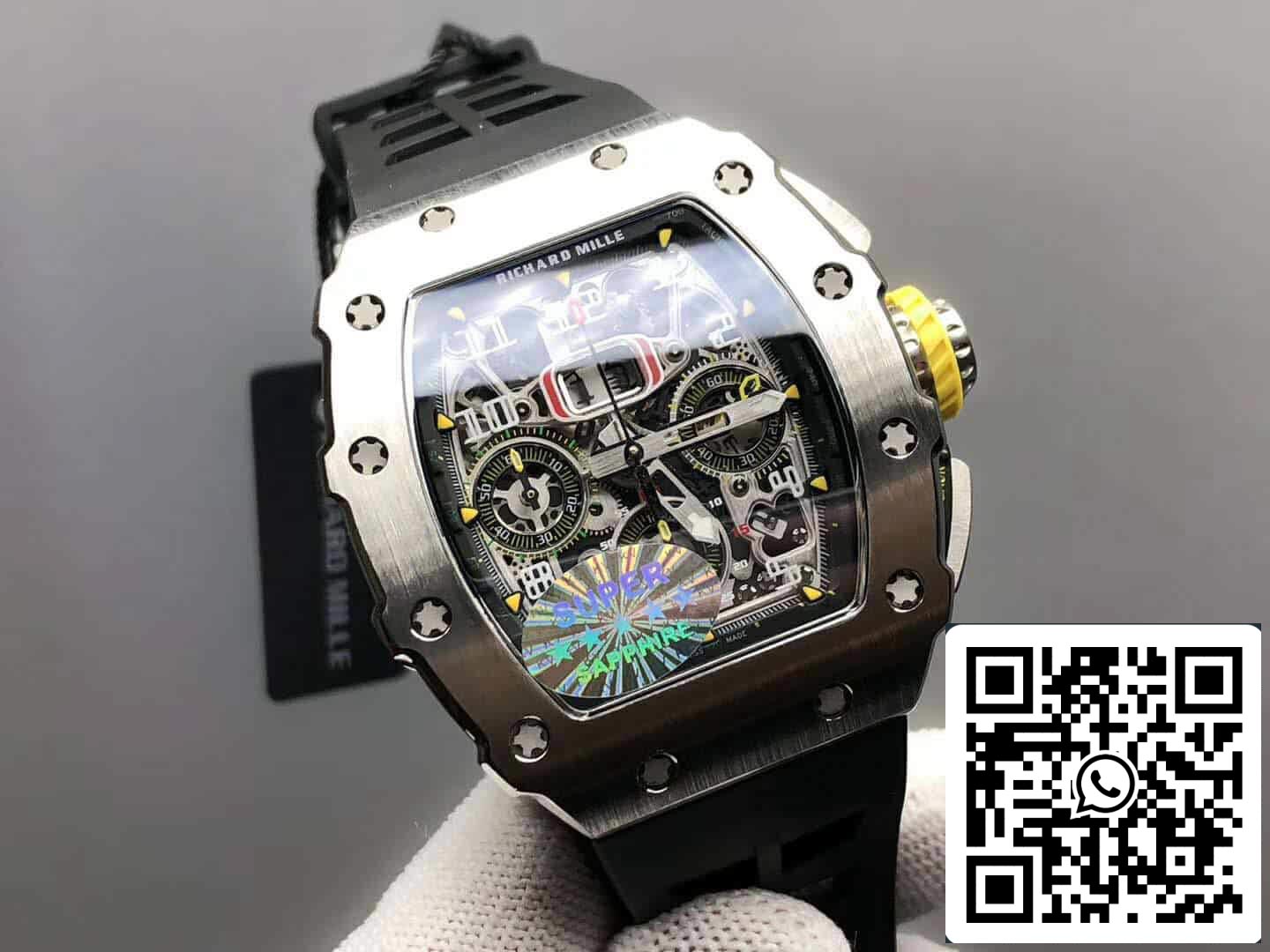 Richard Mille RM11-03 1:1 Best 에디션 KV 팩토리 티타늄 Case 러버 스트랩