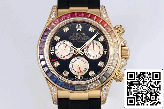 Rolex Daytona 116598RBOW 1:1 Best 에디션 BL 팩토리 옐로 골드 Swiss ETA4130