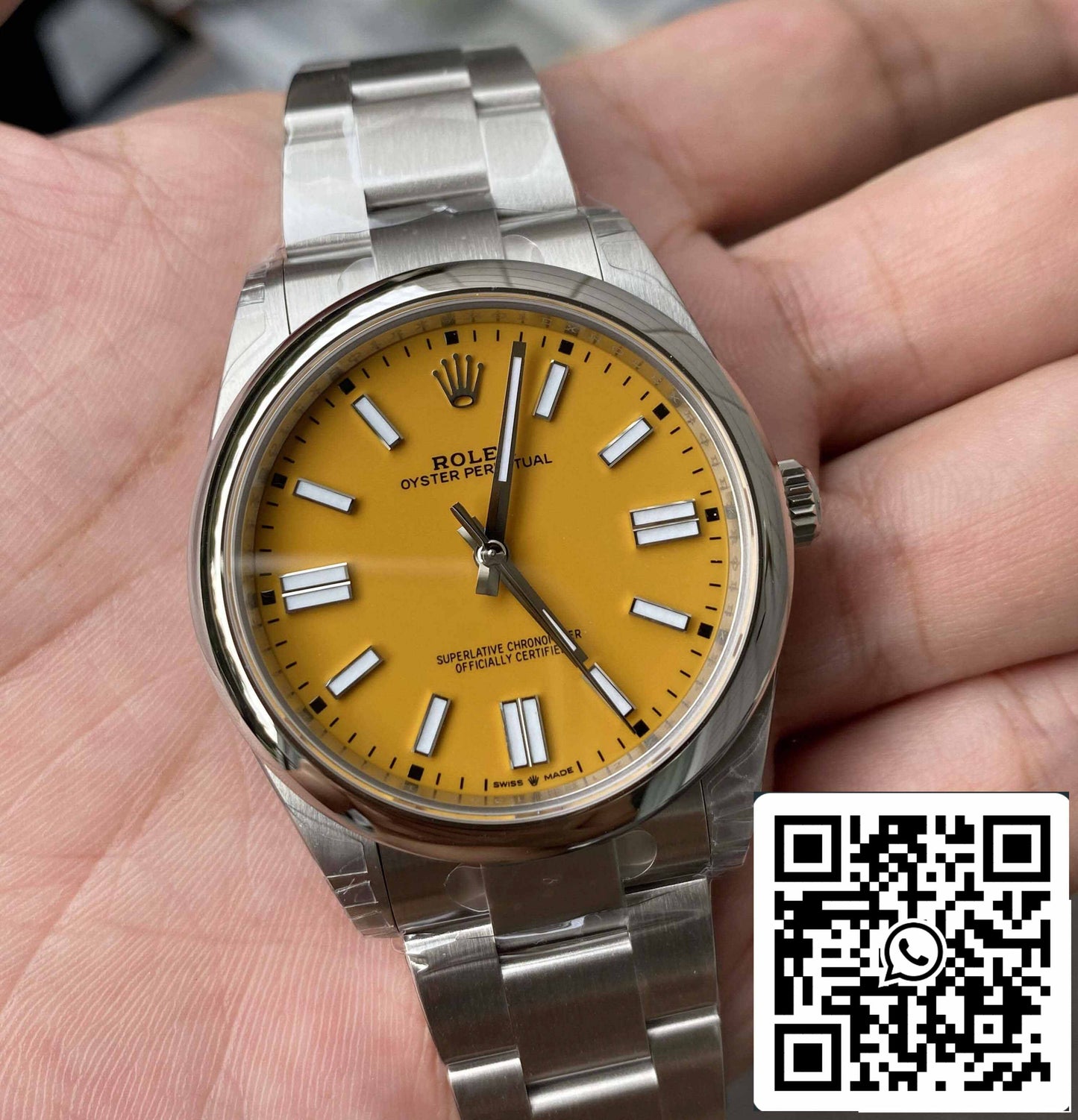 롤렉스 오이스터 Perpetual 41MM M124300-0004 1:1 Best 에디션 VS 팩토리 Yellow Dial