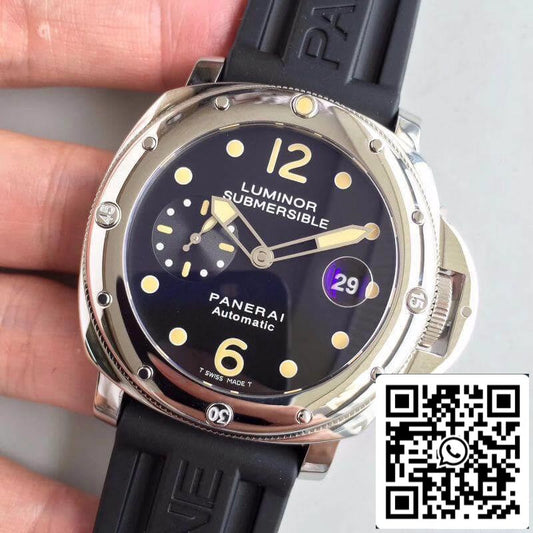 Механические часы Panerai Luminor Submersible PAM024 1:1 Лучшие швейцарские часы ETA7750 Superlumed 블랙 다이얼