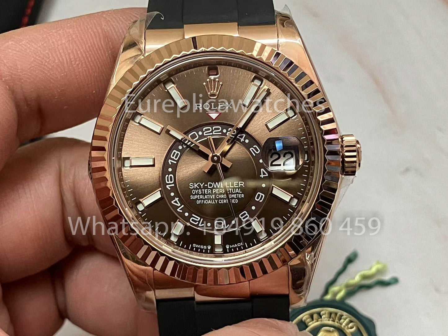 롤렉스 오이스터 Perpetual Sky-Dweller M336239 Chocolate Dial 로즈 골드 1:1 Best Clone ZF 팩토리 190 gram