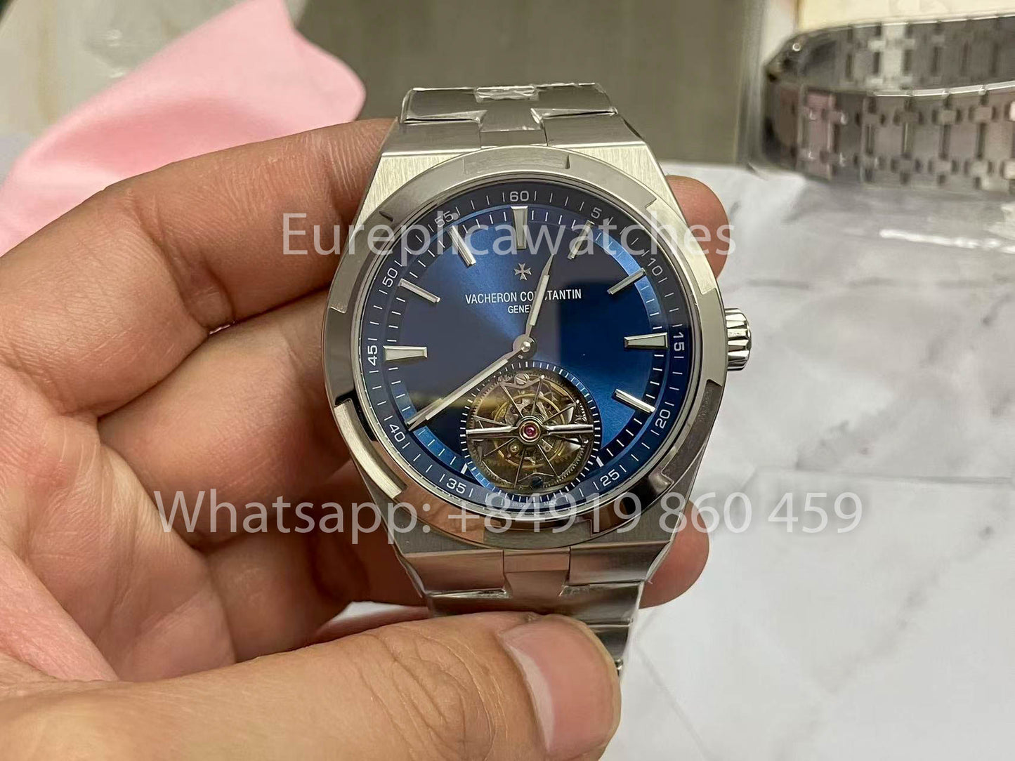 Vacheron Constantin Overseas 투르비용 6000V/110A-B544 1:1 Best 에디션 BBR 팩토리 블루 다이얼