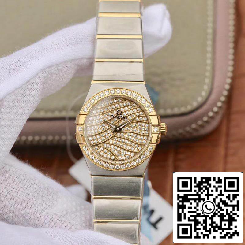 오메가 Constellation Quartz Ladies 18K 옐로 골드 TW 팩토리 1:1 Best 에디션 Swiss Eta Quartz 1376