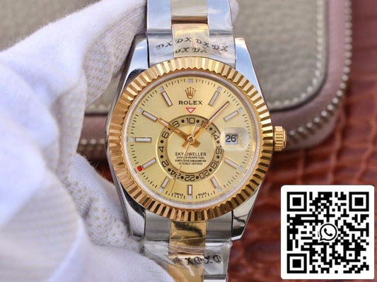 Rolex SKY-DWELLER 326938-72418 Best 1:1 에디션 Best 팩토리 Gold Dial