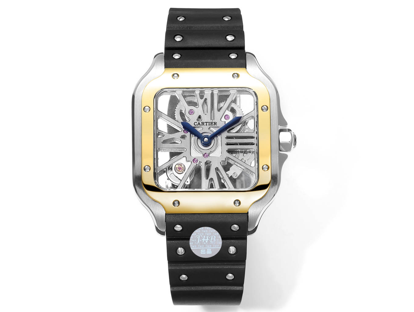 까르띠에 산토스 Skeleton 40mm THB 팩토리 1:1 Best 에디션 Gold Bezel and 화이트 Case