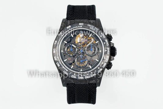 롤렉스 데이토나 Skeleton Dial Diw Custom NTPT Carbon Case 1:1 Best Clone 블루 Hands