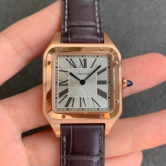 Cartier Santos-Dumont WGSA0022 1:1 Best 에디션 F1 팩토리 Серебряный циферблат и ремешок