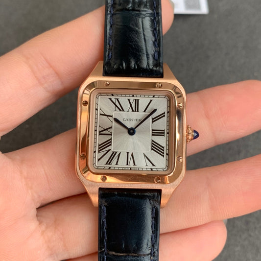 Cartier Santos-Dumont WGSA0022 1:1 Best 에디션 F1 팩토리 Серебряный циферблат и ремешок
