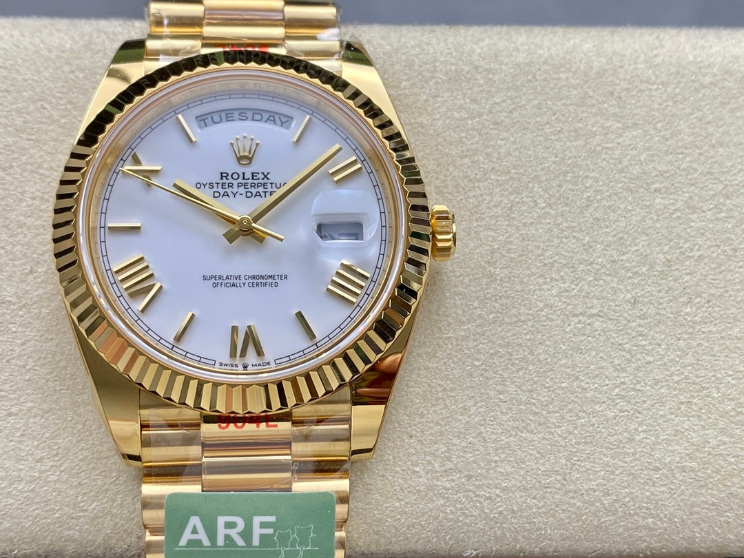 Rolex Day Date 40 M228238-0042 화이트 다이얼 1:1 Best 에디션 AR 팩토리 3255 Movement