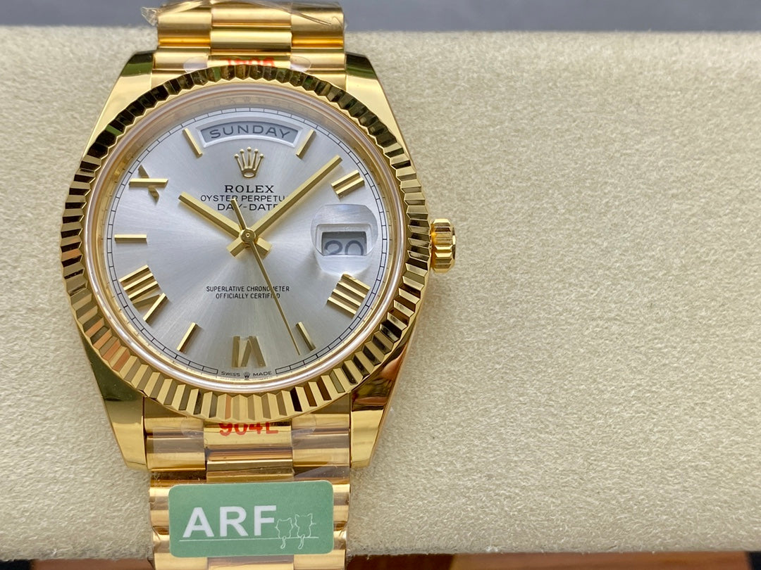 Rolex Day Date 40 M228238-0002 Silver Dial 1:1 Best 에디션 AR 팩토리 3255 Movement