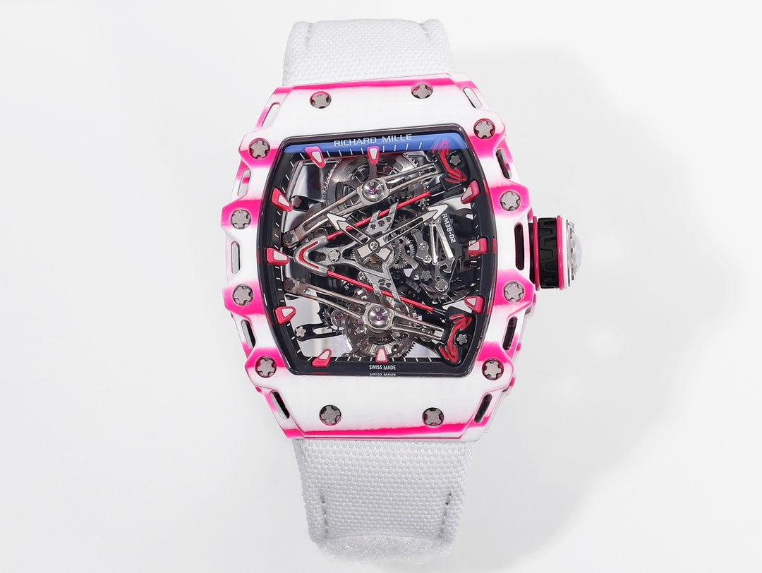 Richard Mille Bubba Watson 투르비용 RM38-02 1:1 Best 에디션 Fabric Velcro 화이트 Strap