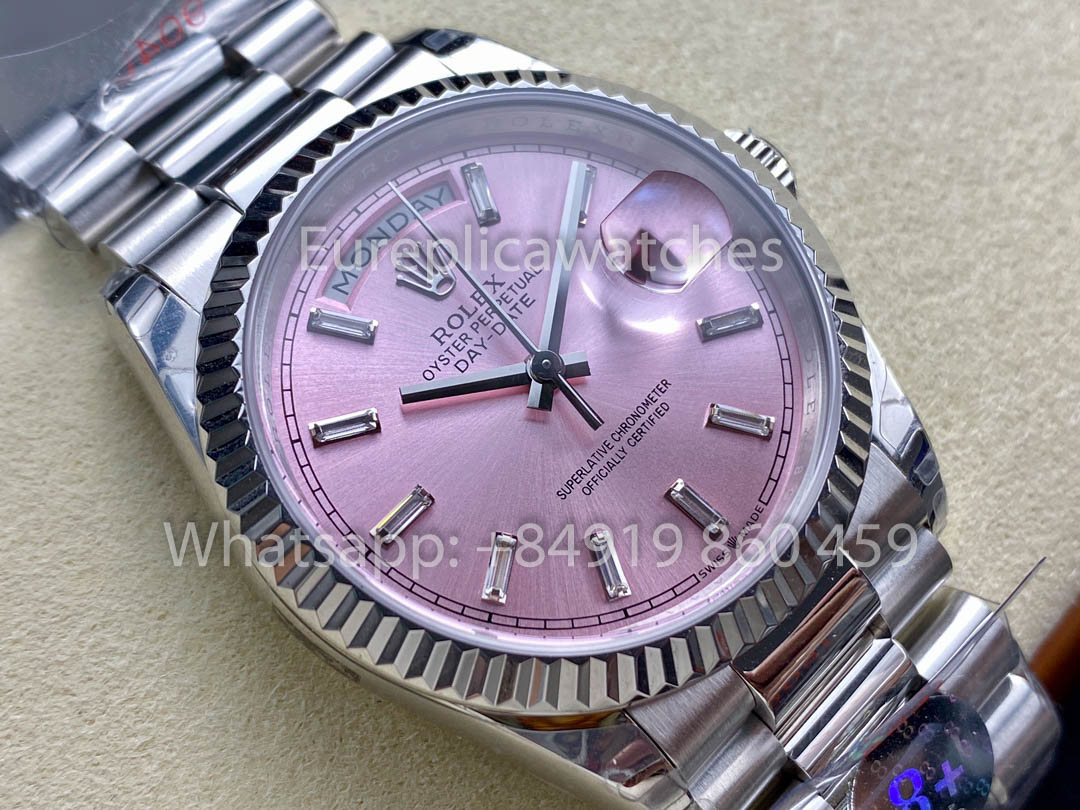 Rolex Day Date 128236-0024 화이트 Gold 1:1 Best Clone 8+ 팩토리 Counterweight Version