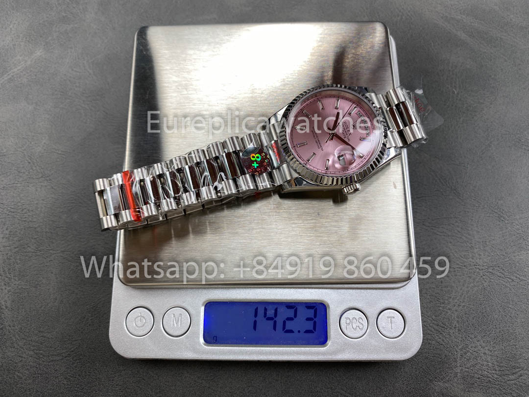 Rolex Day Date 128236-0024 화이트 Gold 1:1 Best Clone 8+ 팩토리 Counterweight Version